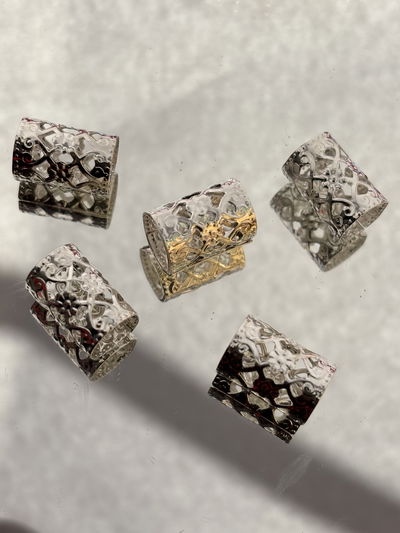 cuff plateado mediano x unidad