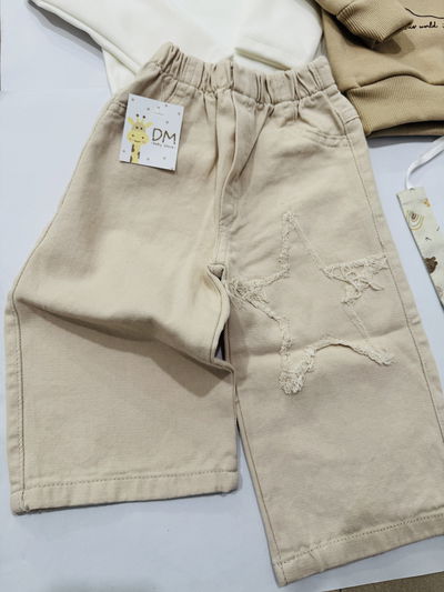 WIDE LEG STAR BEIGE BEBA