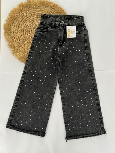 WIDE LEG BLACK CON STRASS