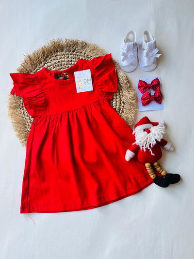 VESTIDO DE LINO ROJO