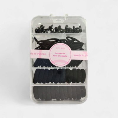 Pack De Colitas Y Hebillas Negro- City Girl