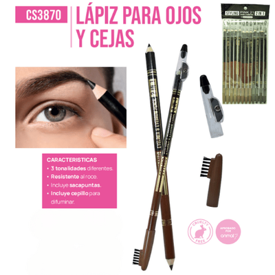 Delineador en lápiz doble negro y marrón Pink 21