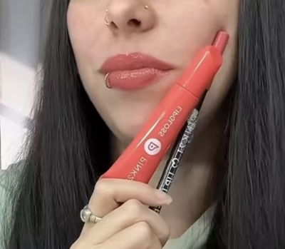 Lip Combo Anaranjadito - Lip Gloss Pomo 3 y delineador Pink 21 12