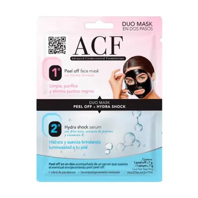 Acf Mascarilla  Facial Duo Peel Off + Serum