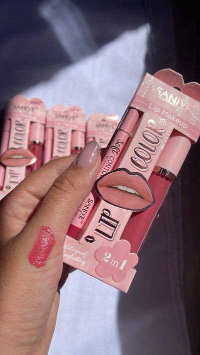 Lip combo Labial liquido intransferible + delineador - Saniye TONO 11 ROSA VIEJO