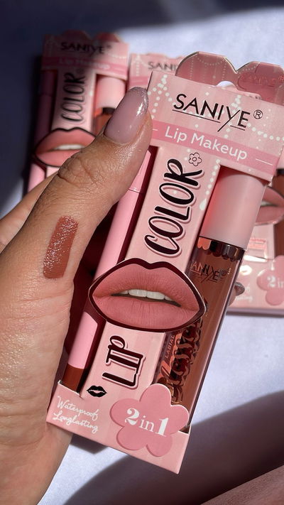 Lip combo Labial liquido intransferible + delineador - Saniye TONO 3 DULCE DE LECHE
