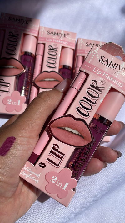 Lip combo Labial liquido intransferible + delineador - Saniye TONO 1 UVA 🍇