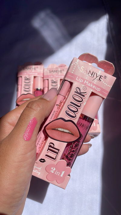 Lip combo Labial liquido intransferible + delineador - Saniye TONO 10 ROSA CHICKS