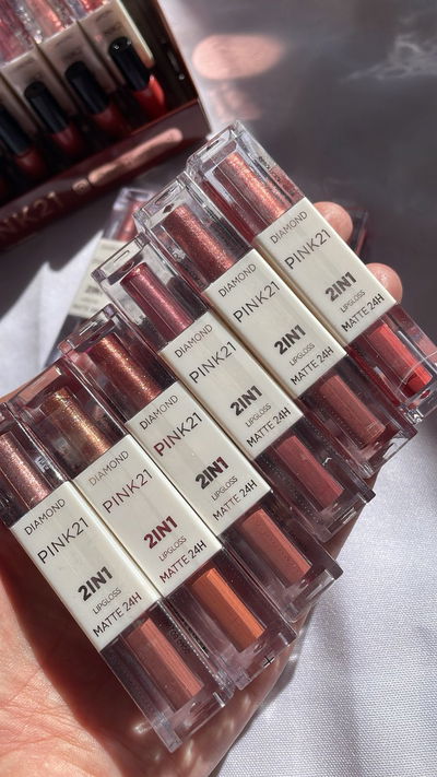 💄 Dúo de Labiales 2 en 1 PINK21 – Matte & Diamond