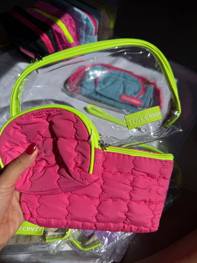 Set x3 porta cosméticos Love Crazy - Tejar