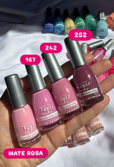Esmalte Rosas y Ciruela - Tejar (Tono Matte Rosa, 167, 242, 252)
