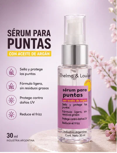 Sérum Para Puntas Con Aceite De Argán 30ml Anti Frizz Brillo - THELMA & LOUISE