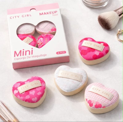 Mini esponjitas x4 corazon - City Girl