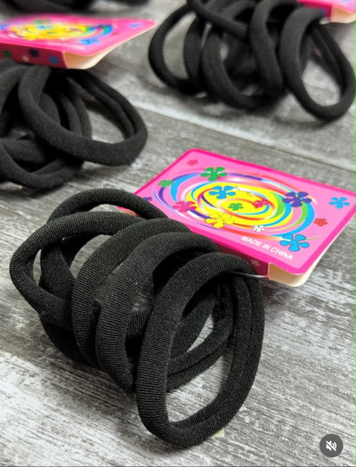 Set x6 colitas negras para pelo