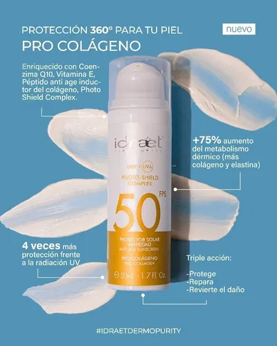 SPF 50 Protector Solar - Pro Colágeno Facial - Idraet