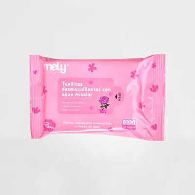 TOALLITAS DESMAQUILLANTES CON AGUA MICELAR ROSAS - Mely