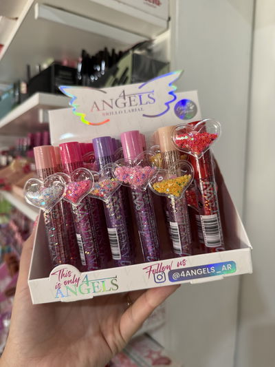 Lip Gloss con anillo forma de corazon - 4Angels