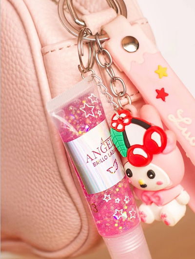 🍓 Brillo Labial 4Angels con Colgante Frutal🍓