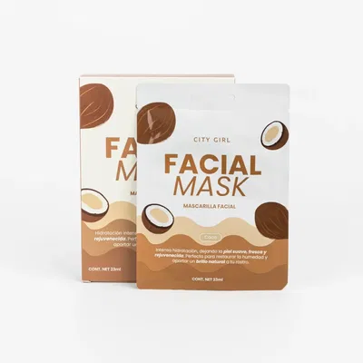 MASCARILLA FACIAL CON EXTRACTO DE COCO – CITY GIRL