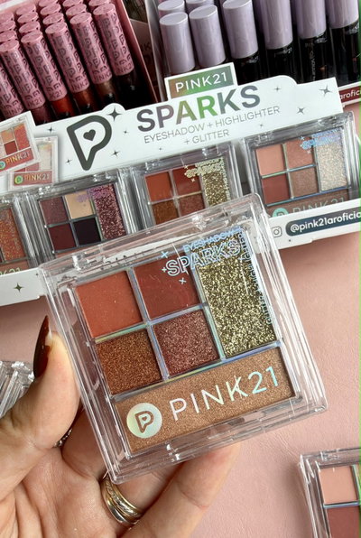 Paleta de sombras + glitter  Sparks - Pink 21 TONO 3