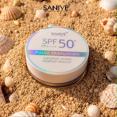 Polvo translucido con protector solar SPF 50+ Saniye