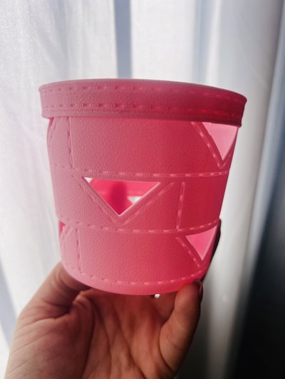 canastito organizador triangulos rosa bebe