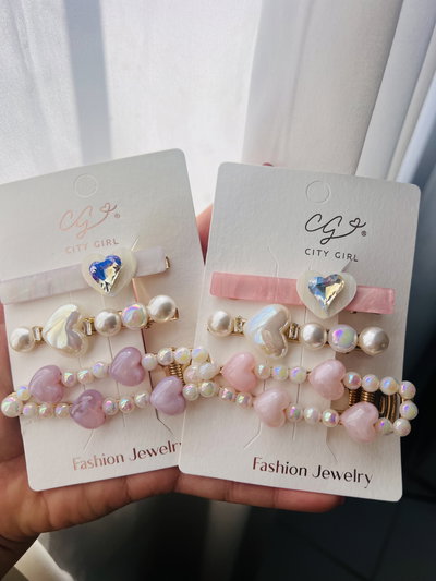 Hebilla x3 corazon perla City Girl