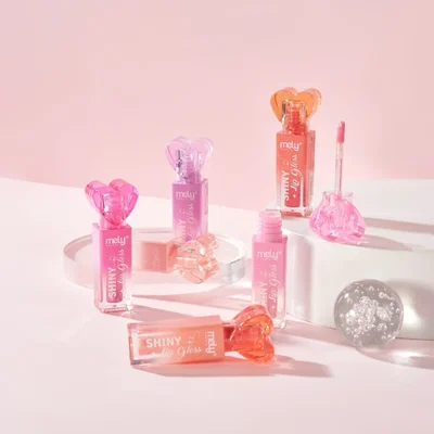 Lip gloss Shiny tapa corazón Mely x3