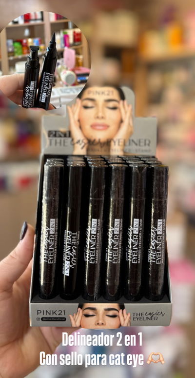 Delineador fibra con sello cat eye pink 21 