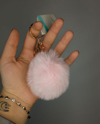 Llavero pompón rosa