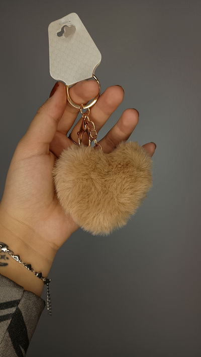 Llavero pompón corazón 