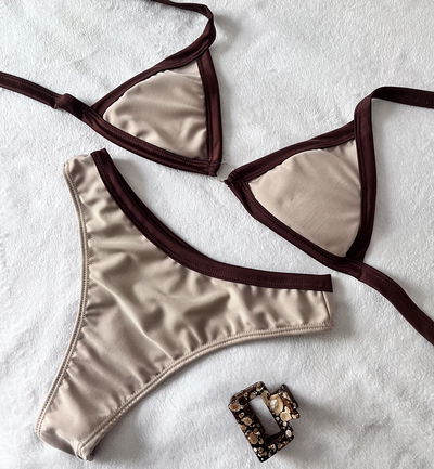 Bikini bicolor marrón