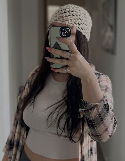 Mesh hat crema