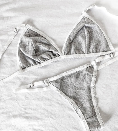 Conjunto de algodón gris