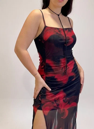Vestido Red Flower