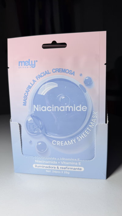 Mascarilla facial niacinamida y vitamina E -Mely