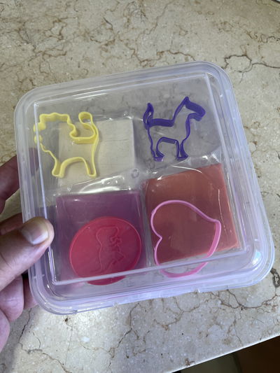 Lunchera cristal + 3 masas 50g cu + 3 moldes G + 1 sello 50mm