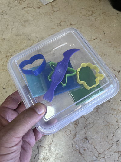 Lunchera cristal + 3 masas 50g cu + 3 moldes G + 1 herramienta M