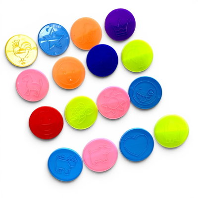 10 Sellos 50mm -colores surtidos-