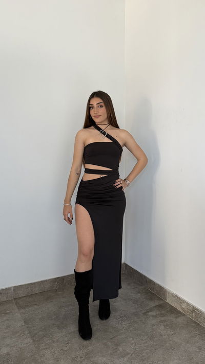 vestido largo cut out 