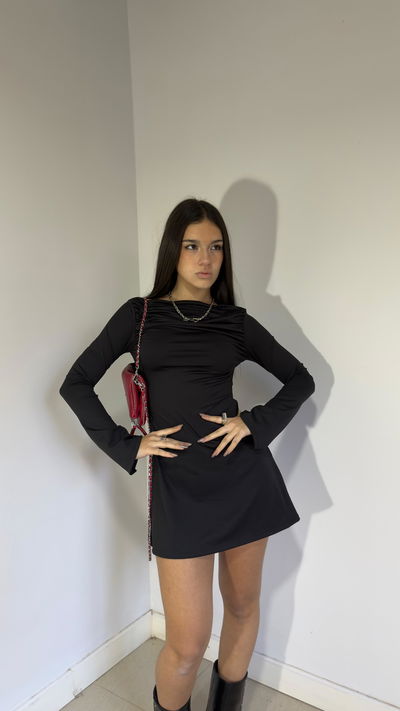 vestido corto manga larga princess 