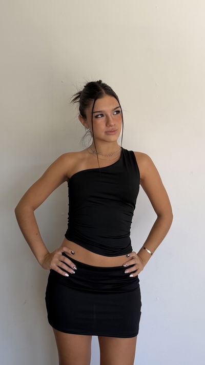 top un hombro fruncido 