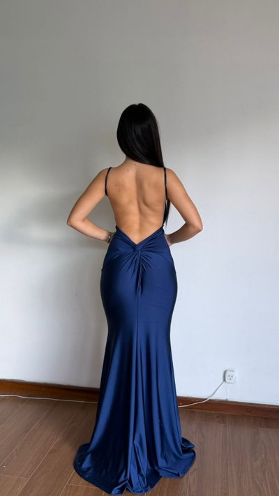 vestido largo sirena de tricot