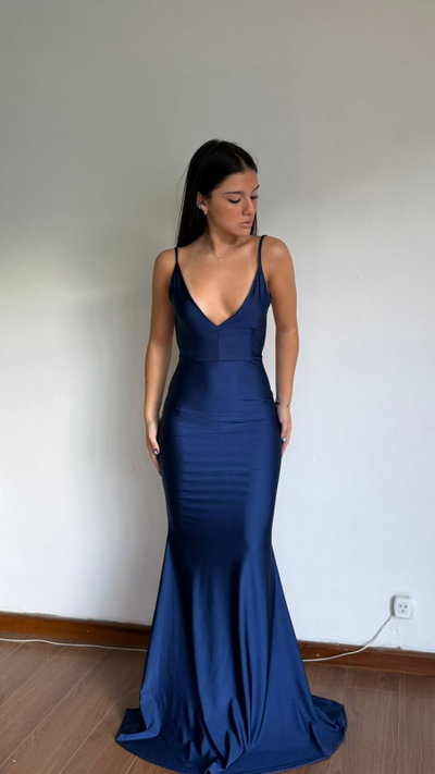 vestido largo sirena de tricot