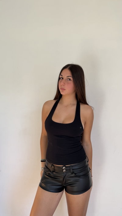 top al cuello con escote recto 