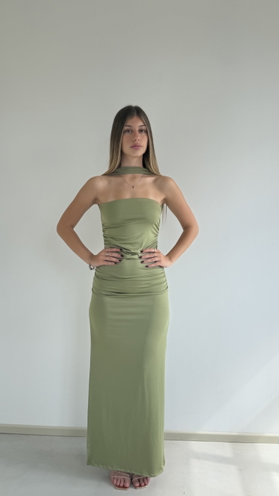 vestido largo doble forma 