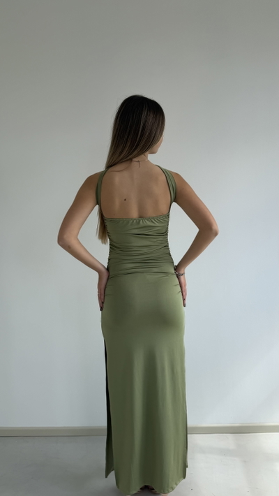 vestido largo doble forma 