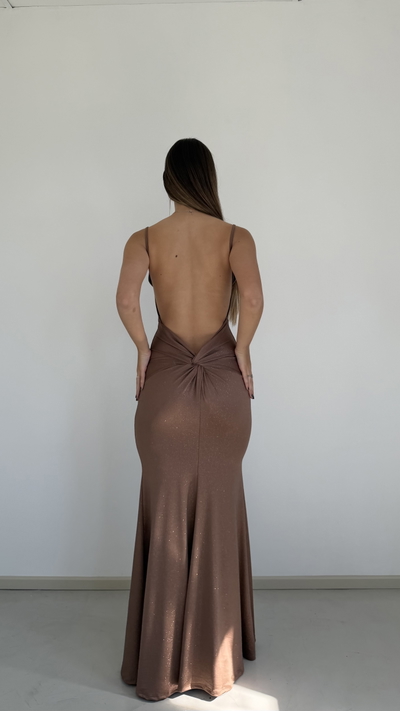 vestido largo sirena con glitter 