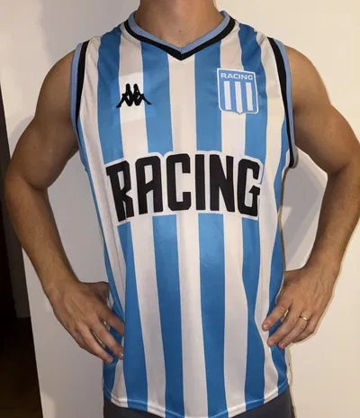 PROMO 🤩• Musculosa Racing Kappa (celeste y blanca)
