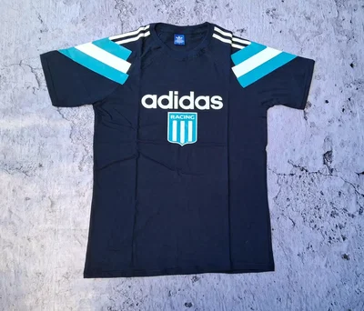PROMO REINGRESO• Remera algodón Racing Adidas retro (mod. azul)